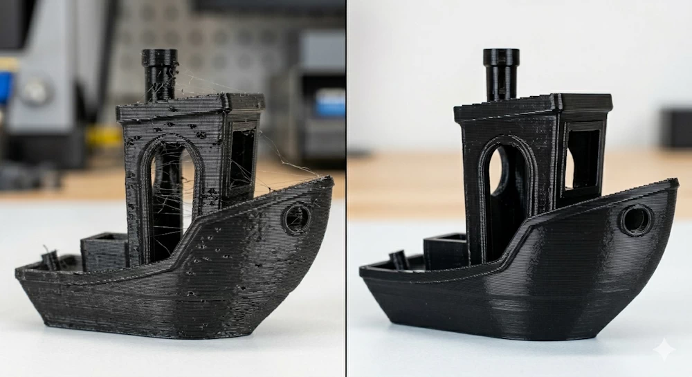 Druckbild bei unterschiedlicher Materialfeuchte