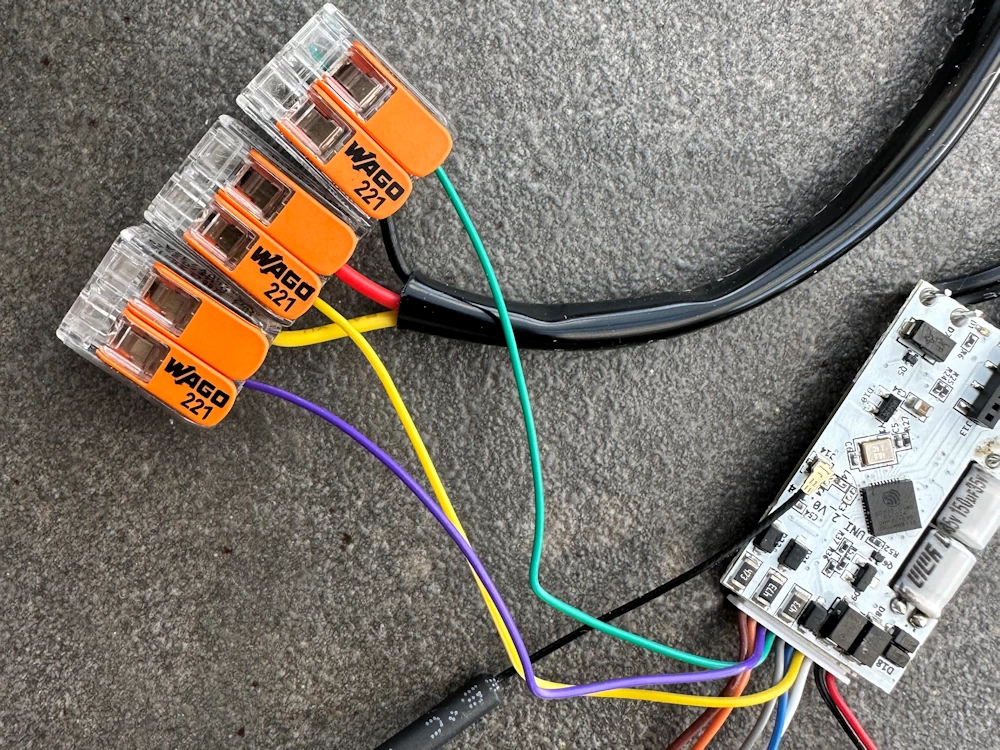 Verkabelung zwischen Sensor und Shelly Uni